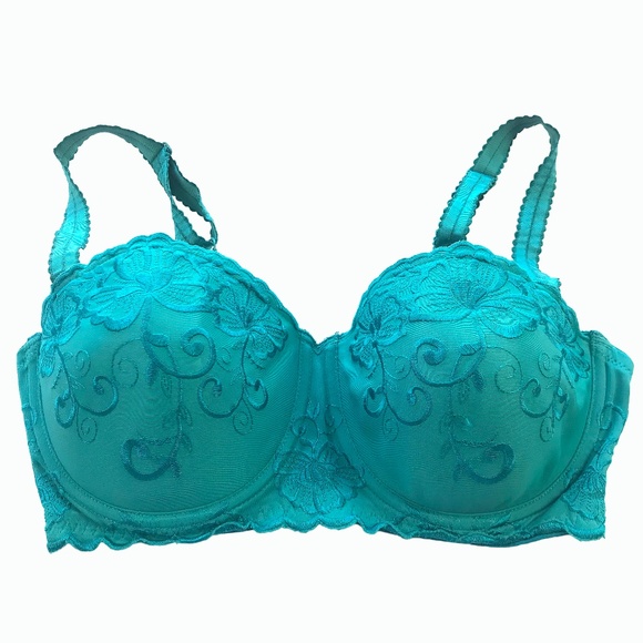 Sweet Nothings Other - Sweet Nothings Turquoise Embroidered Bra